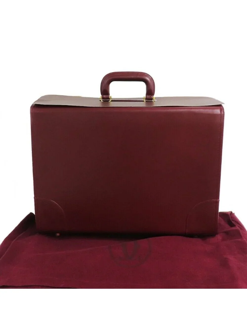 Cartier Flight Case Vintage Burgundy Leather Large Handbag